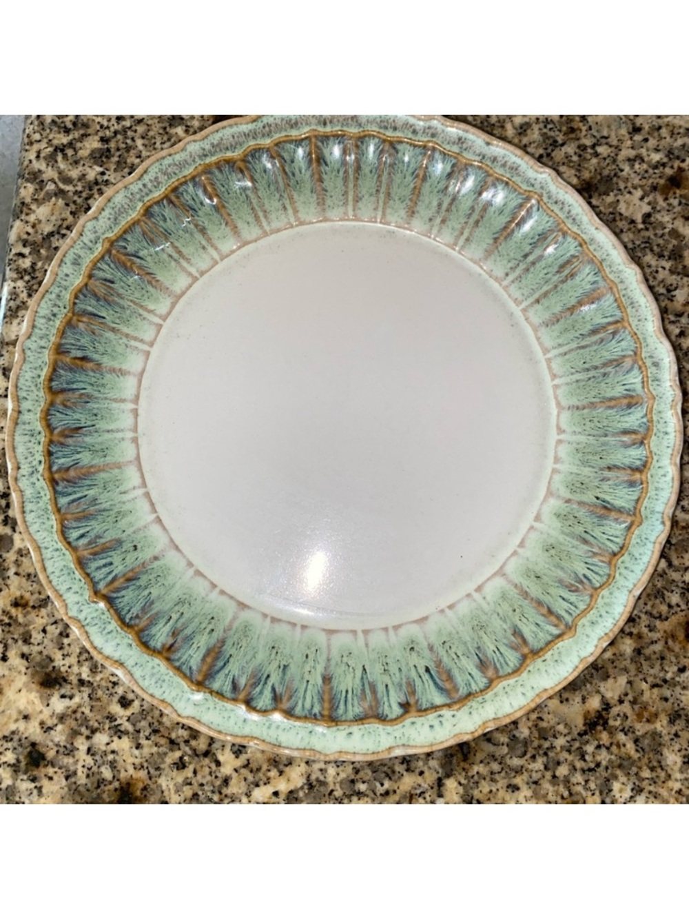 Pier 1 Seaside Scalloped Rim Stoneware Dinner Plate